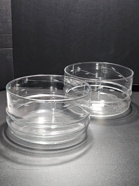 Princess House Other - 2 Vintage Princess House Crystal Casuals Bowls Set Salad Dessert dishes etched